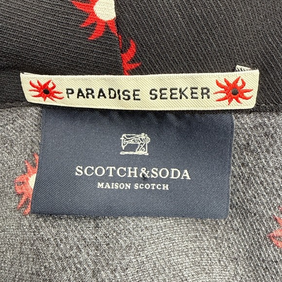 Scotch & Soda Blazer Jacket Size Medium Black Red Sun Atomic Print - Picture 7 of 12